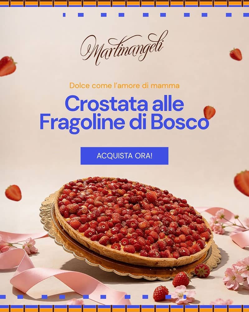 Crostata artigianale alle fragoline di bosco Martinangeli su base di frolla dorata - Clicca per acquistare online